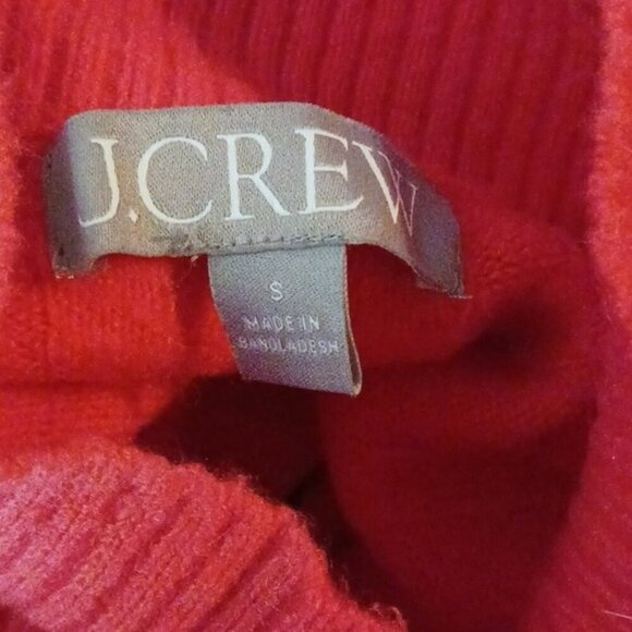 J.Crew Sweater Red High Neck Knit Wool Blend Long Sleeve Womens Size Small - Picture 6 of 7
